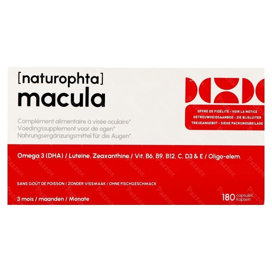 Naturophta Macula Voedingssupplement Ogen 180 Capsules