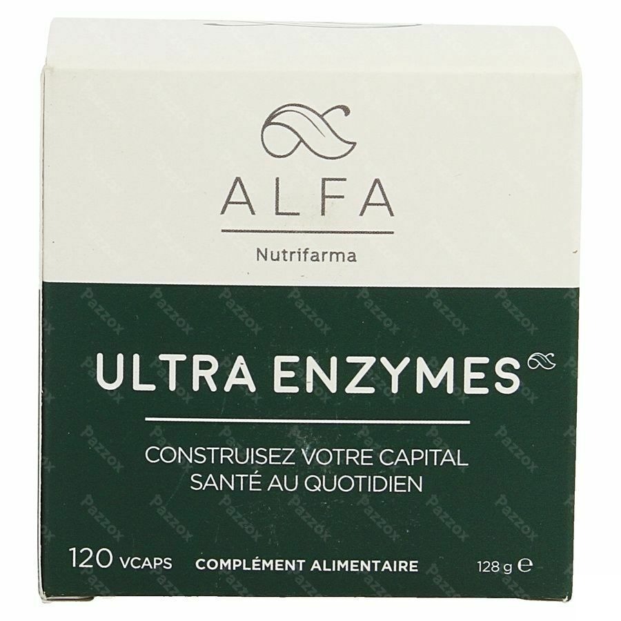 Nutrifarma Alfa Ultra Enzymes Voedingssupplement Spijsvertering 120 Vcaps 