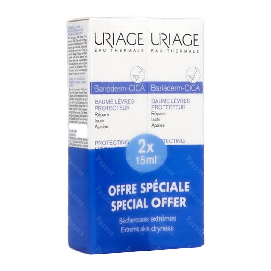 Uriage Bariederm Lippenbalsem Tube 2x15ml Promo