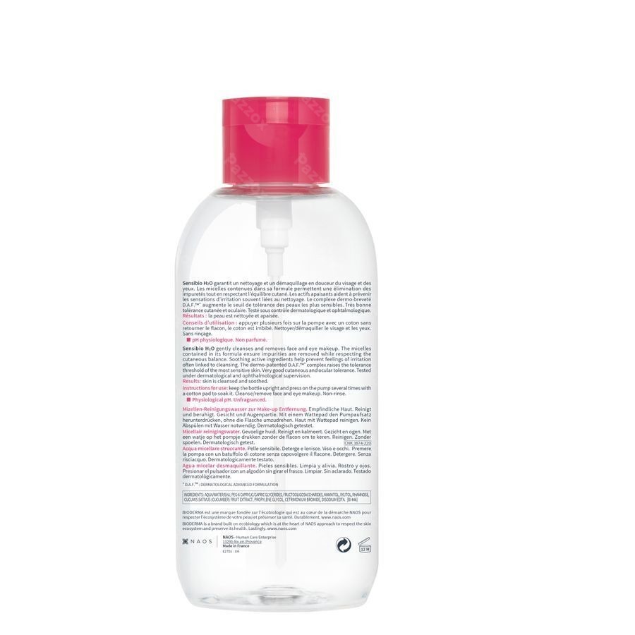 Bioderma Sensibio H20 Micellair Reinigingswater Doseerpomp 850ml