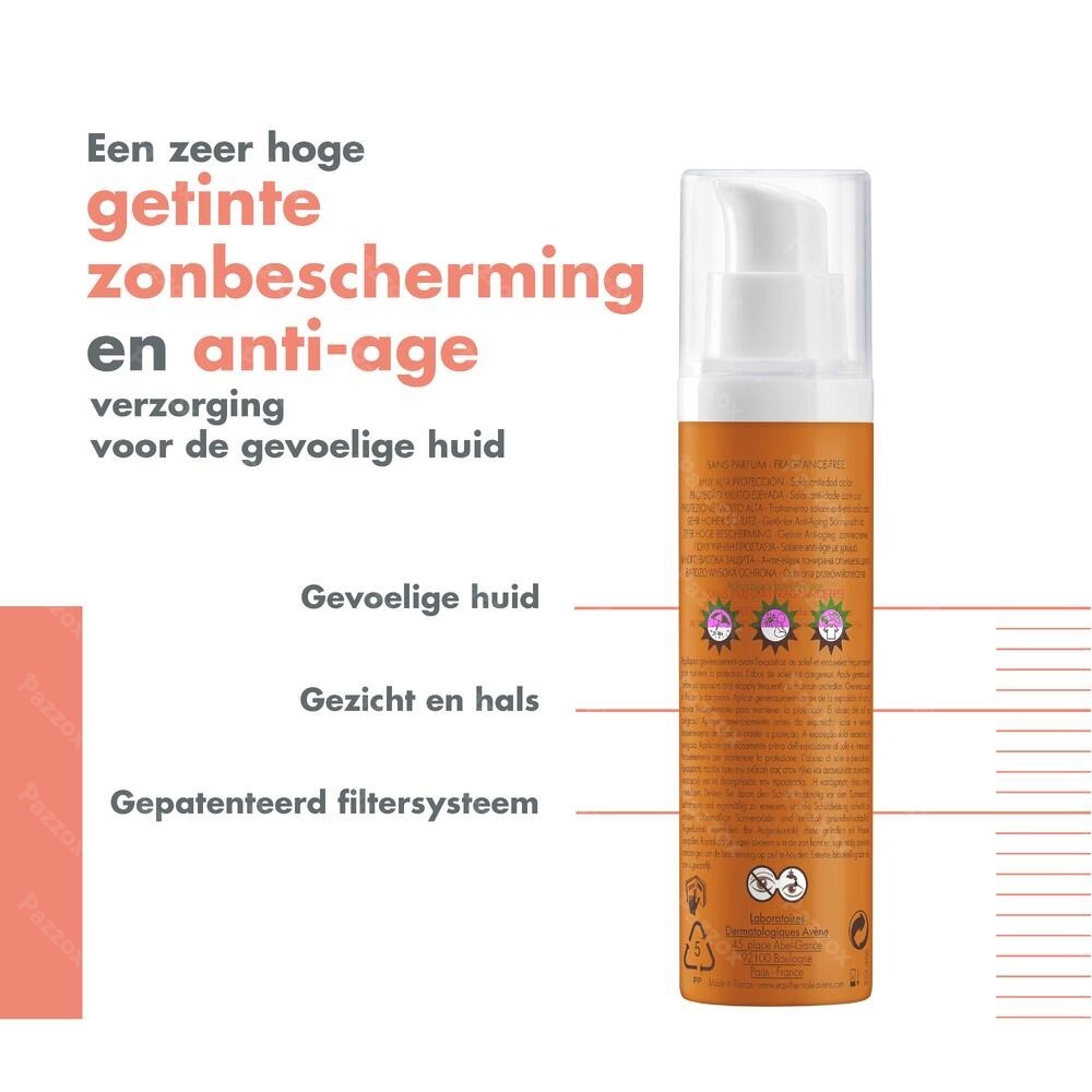 Avène Getinte Zonnecrème SPF50+ 50ml