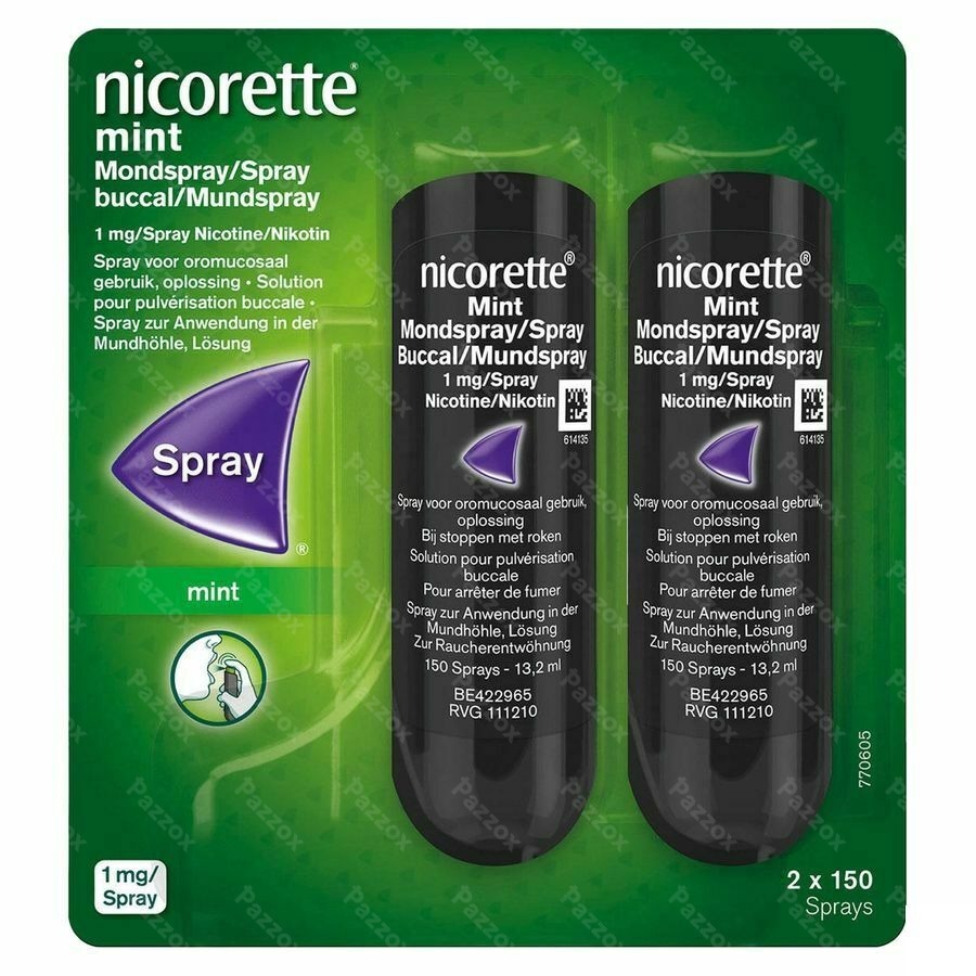 Nicorette Mint 1mg Mondspray Z/suiker 2x150