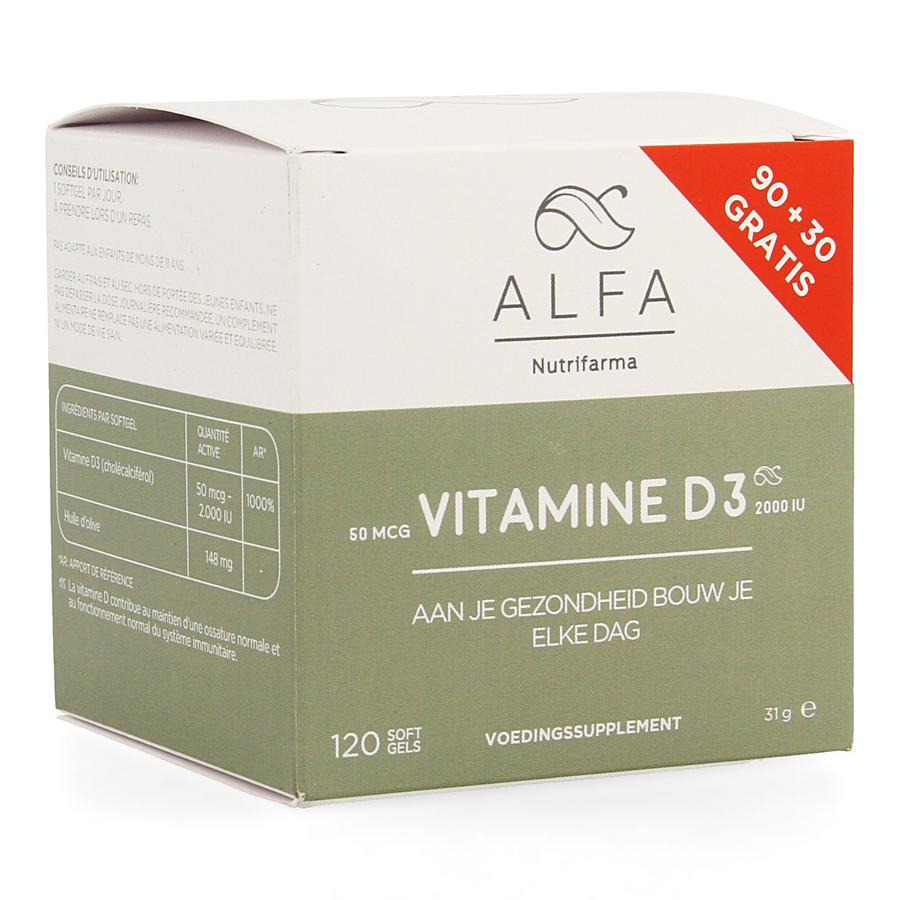 Alfa Vitamine D3 2000 IU 120 Softgels
