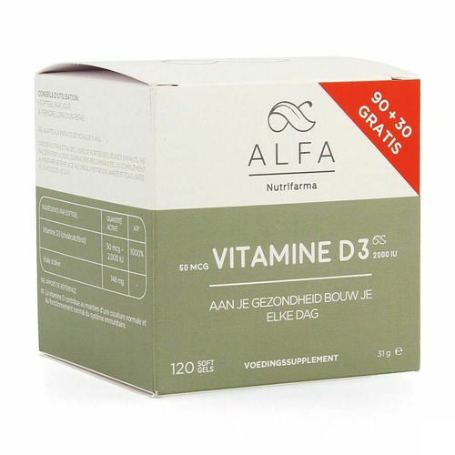 Alfa Vitamine D3 2000 IU 120 Softgels kopen Pazzox, online apotheek