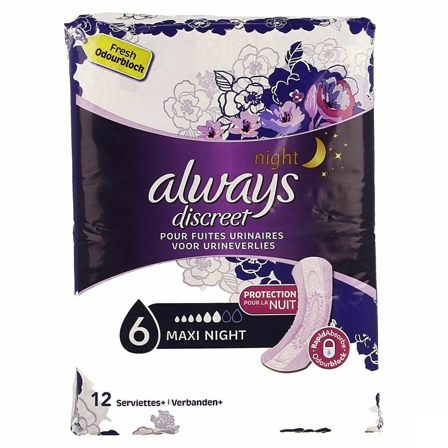 Always Discreet Incontinence Pads Maxi Night Spx12