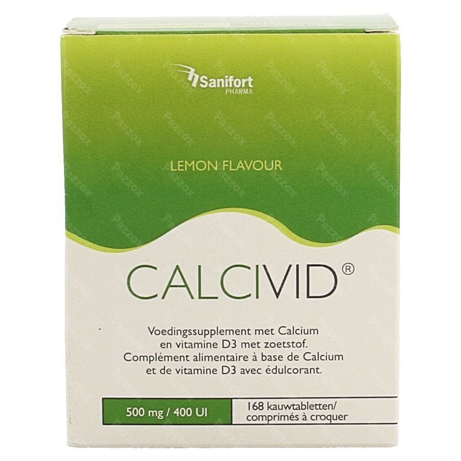 Calcivid 500mg/400ie Lemon Chew 168