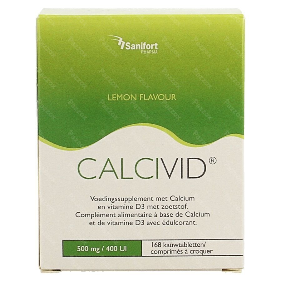 Calcivid 500mg/400ie Lemon Chew 168