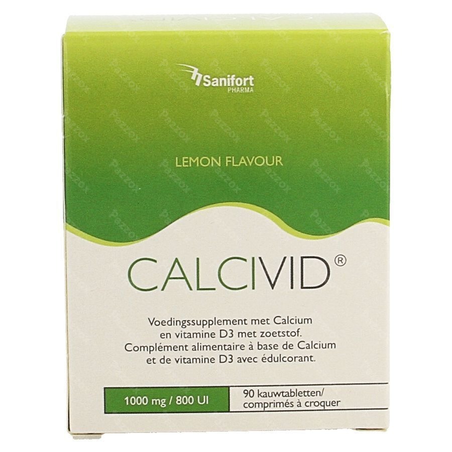 Calcivid 1000mg/800ie Lemon Chew 90
