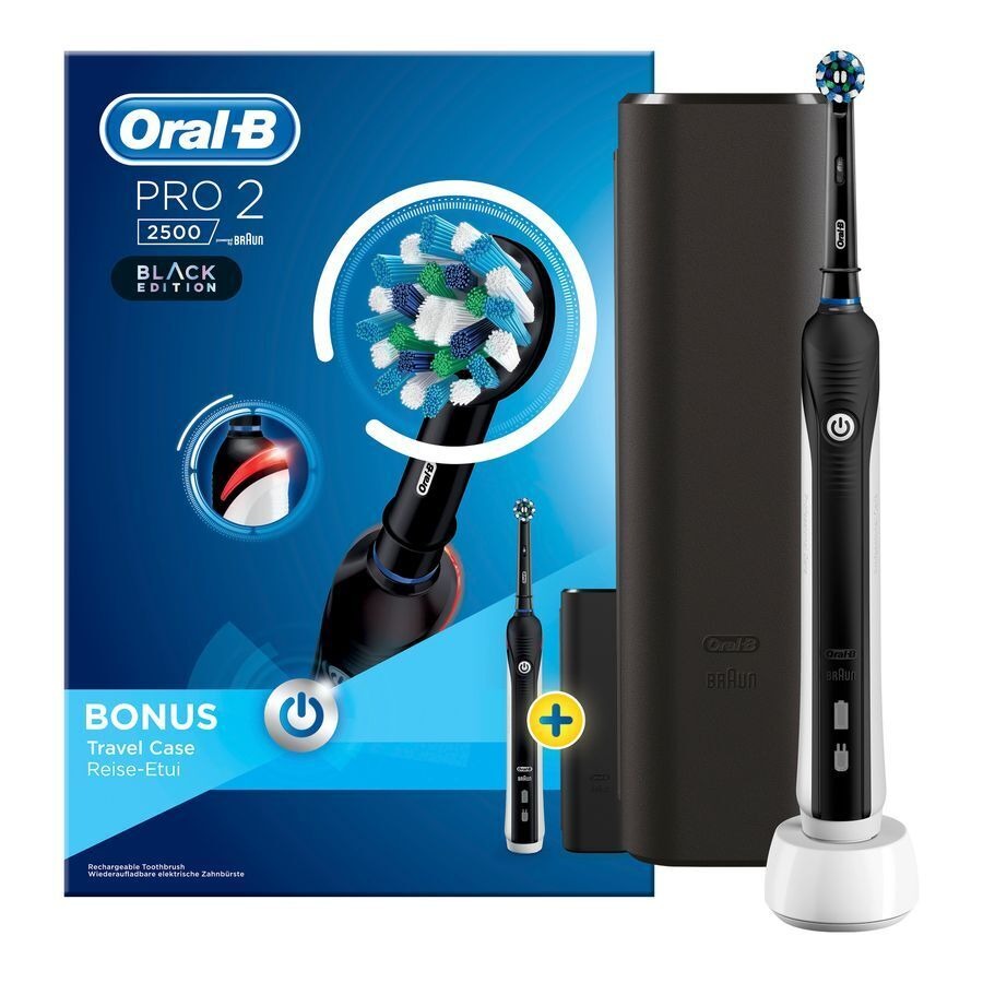 Oral B Pro 2 Electrische Tandenborstel Zwart + Reisetui 