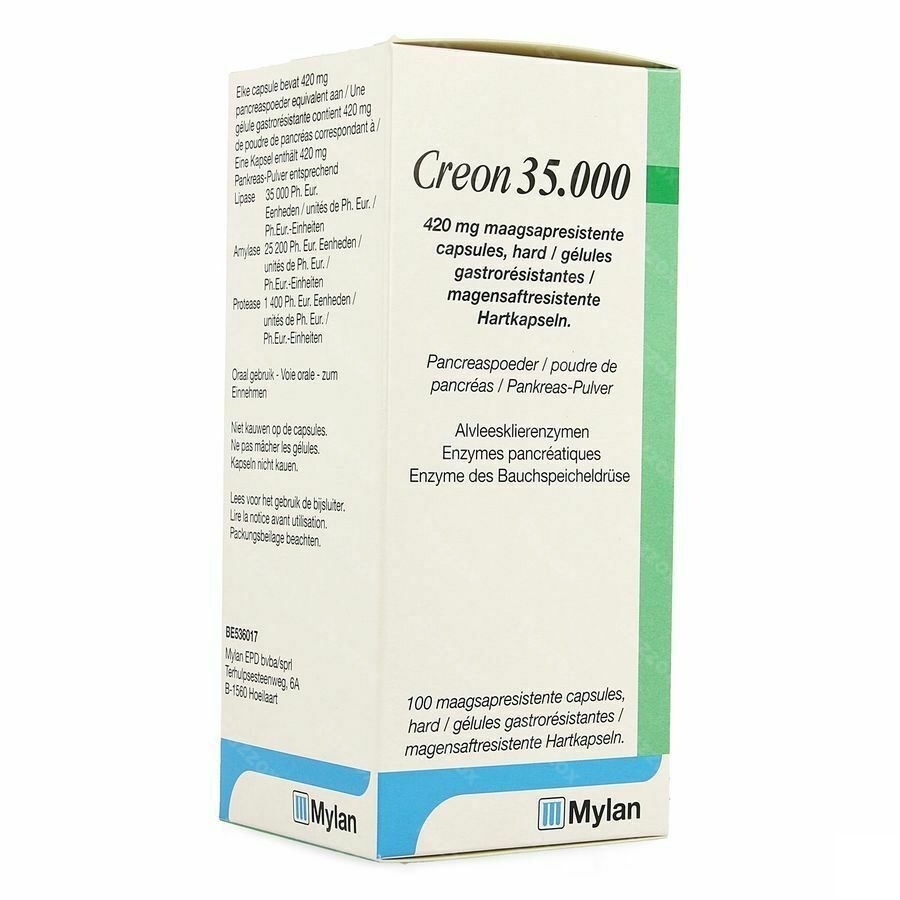 Creon 35000 420mg Maagsapresist Harde Caps 100