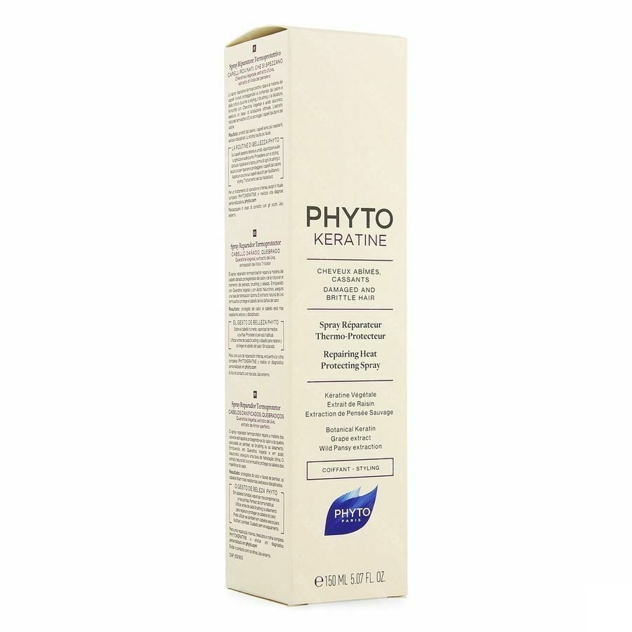 PhytoKeratine Hitte Beschermende Spray Beschadigd en Kwetsbaar Haar 150ml