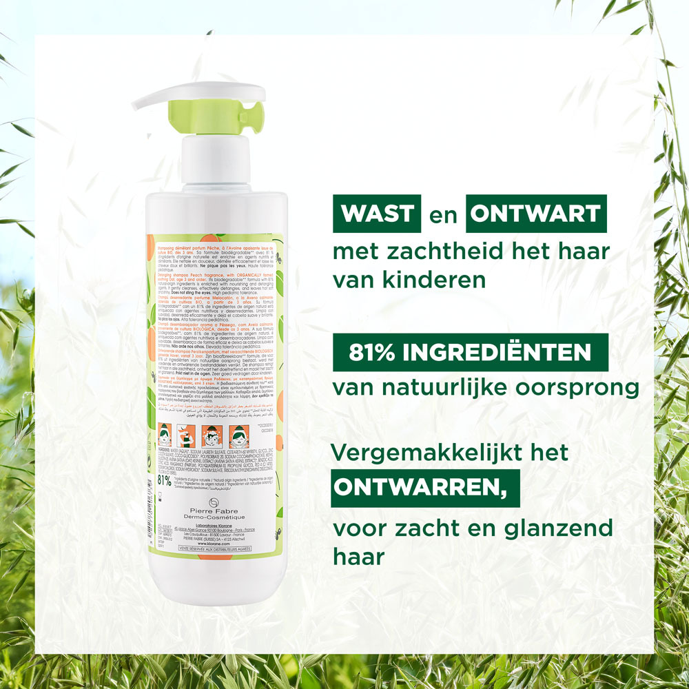 Klorane Petit Junior Sh Perzik Ontwar. 500ml Nf