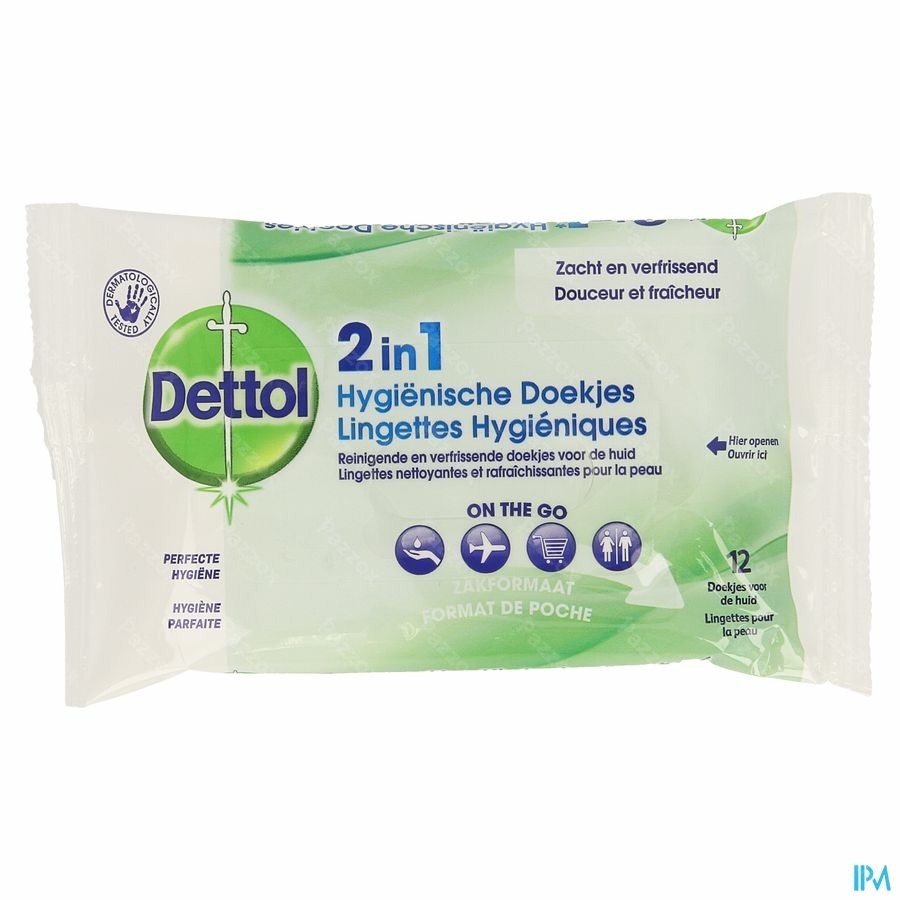 Dettol 2in1 Hygienische Doekjes 12