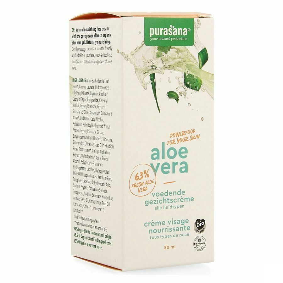 Purasana Vegan Aloe Vera Voedende Gezichtscr 50ml