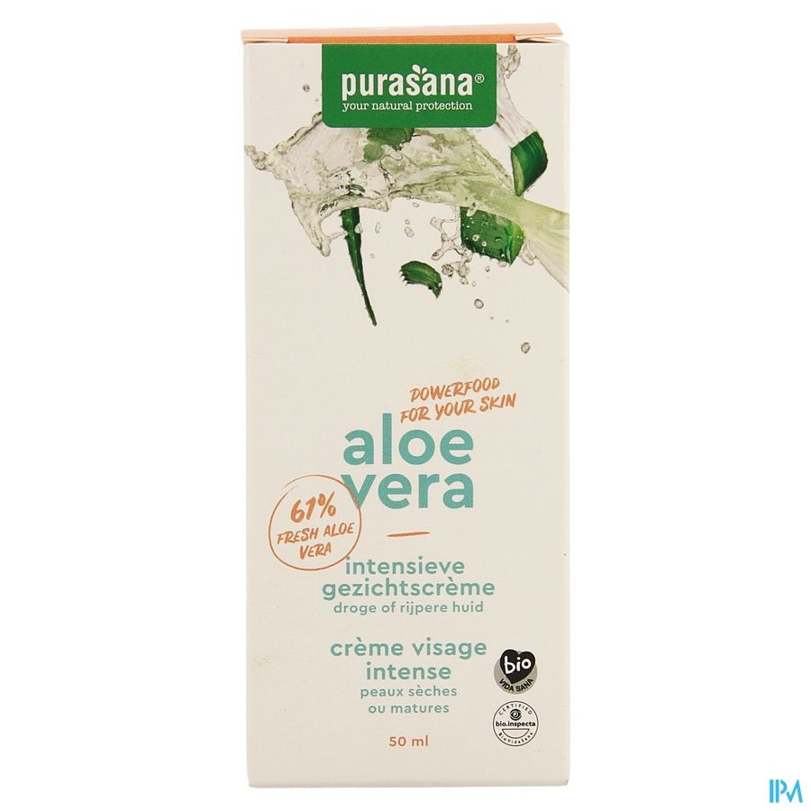 Purasana Vegan Aloe Vera Intens. Gezichtscr 50ml
