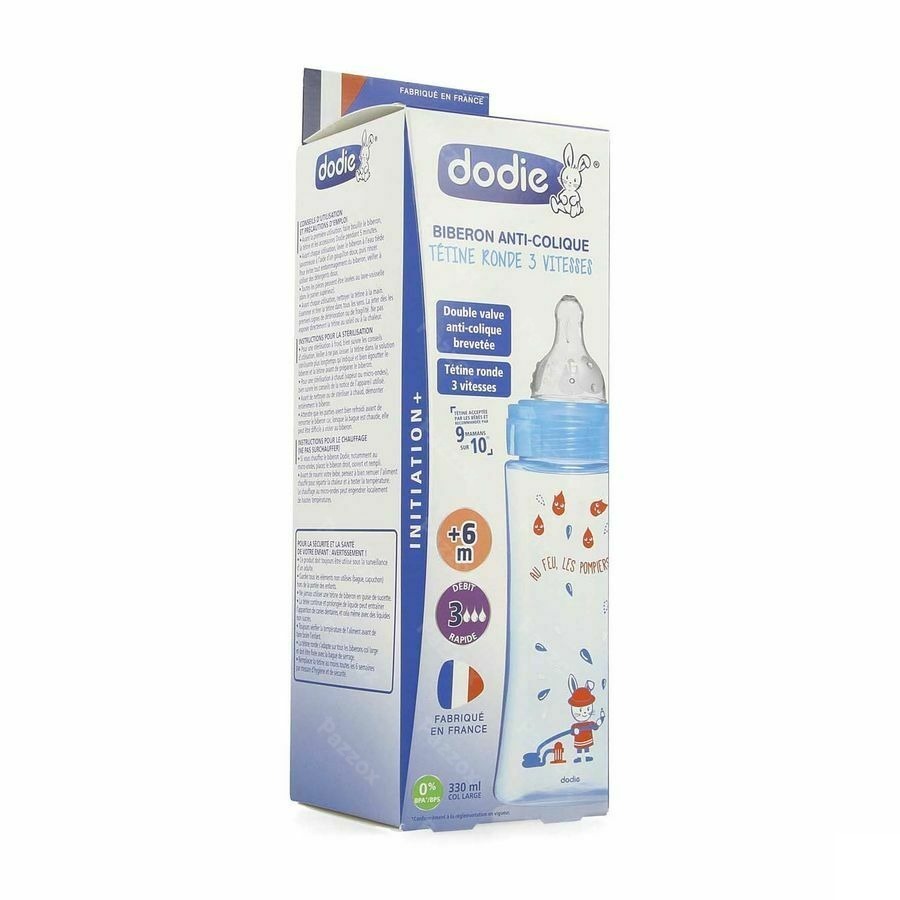 Dodie Zuigfles Initiatie+ Blauw Brandweerman 330ml