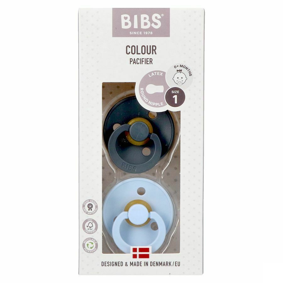 Bibs 1 Fopspeen Duo Iron Baby Blue afbeelding 1