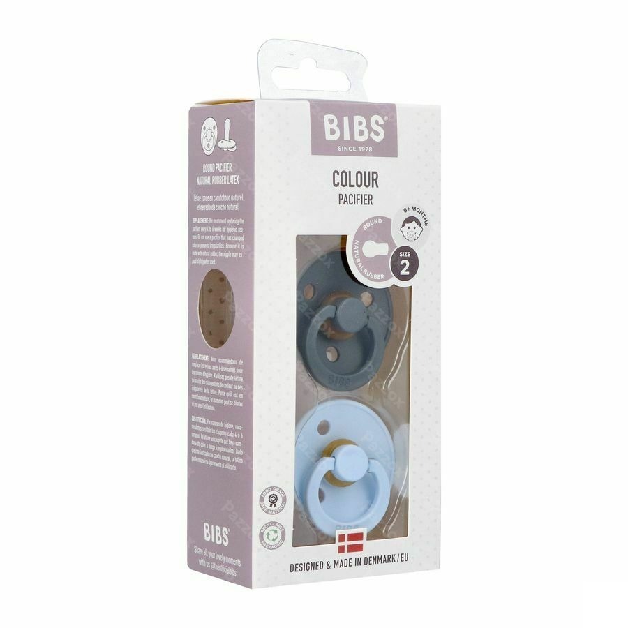 Bibs 2 Fopspeen Duo Iron Baby Blue