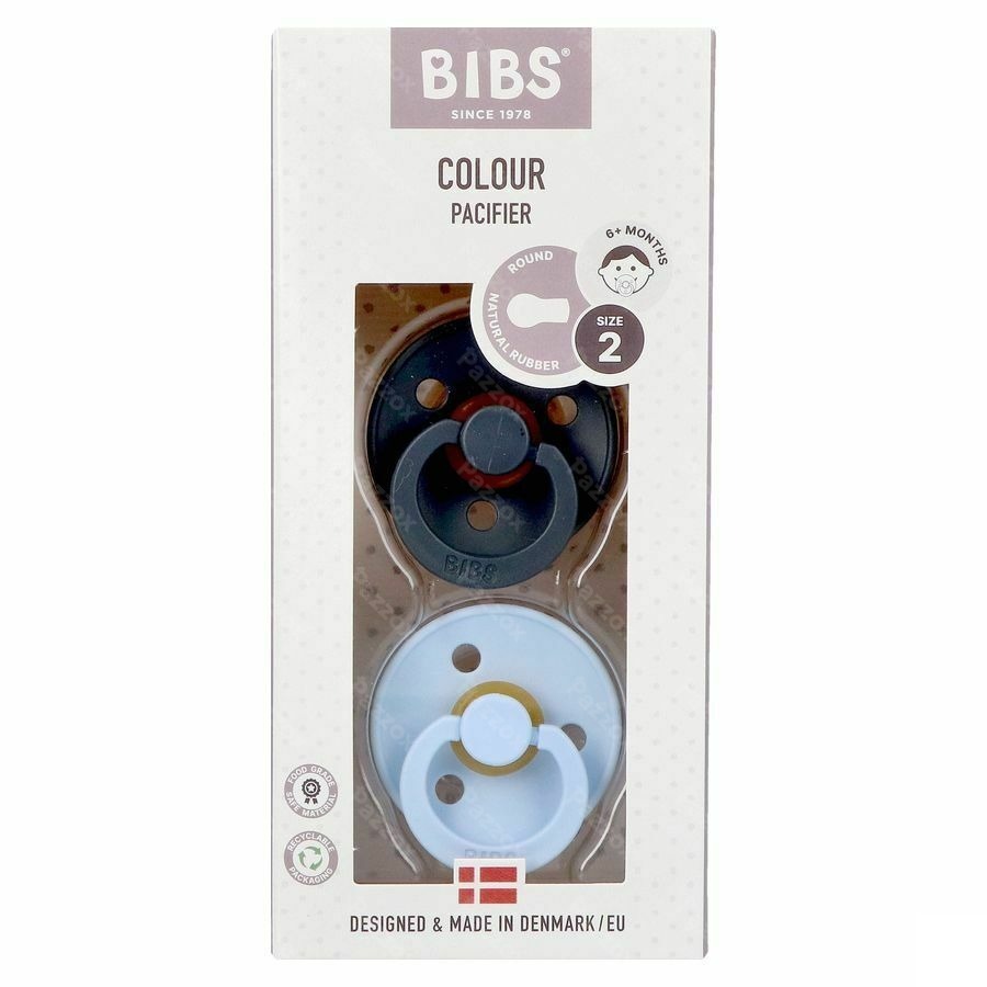 Bibs 2 Fopspeen Duo Iron Baby Blue