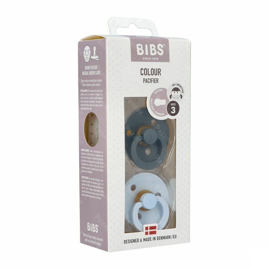 Bibs 3 Fopspeen Duo Iron Baby Blue
