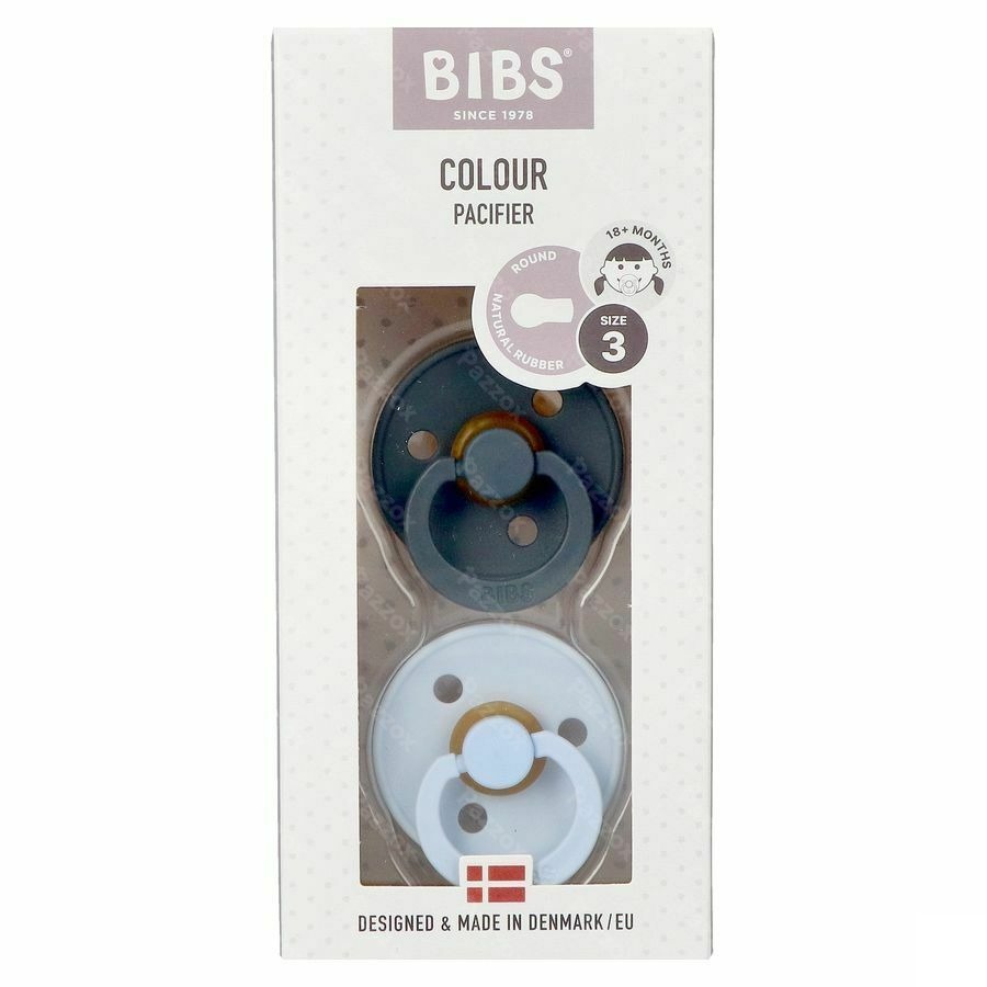Bibs 3 Fopspeen Duo Iron Baby Blue