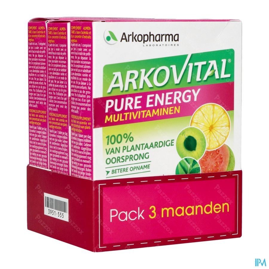 Arkovital Pure Energy pack 3 maanden 3 x 30 Tabletten