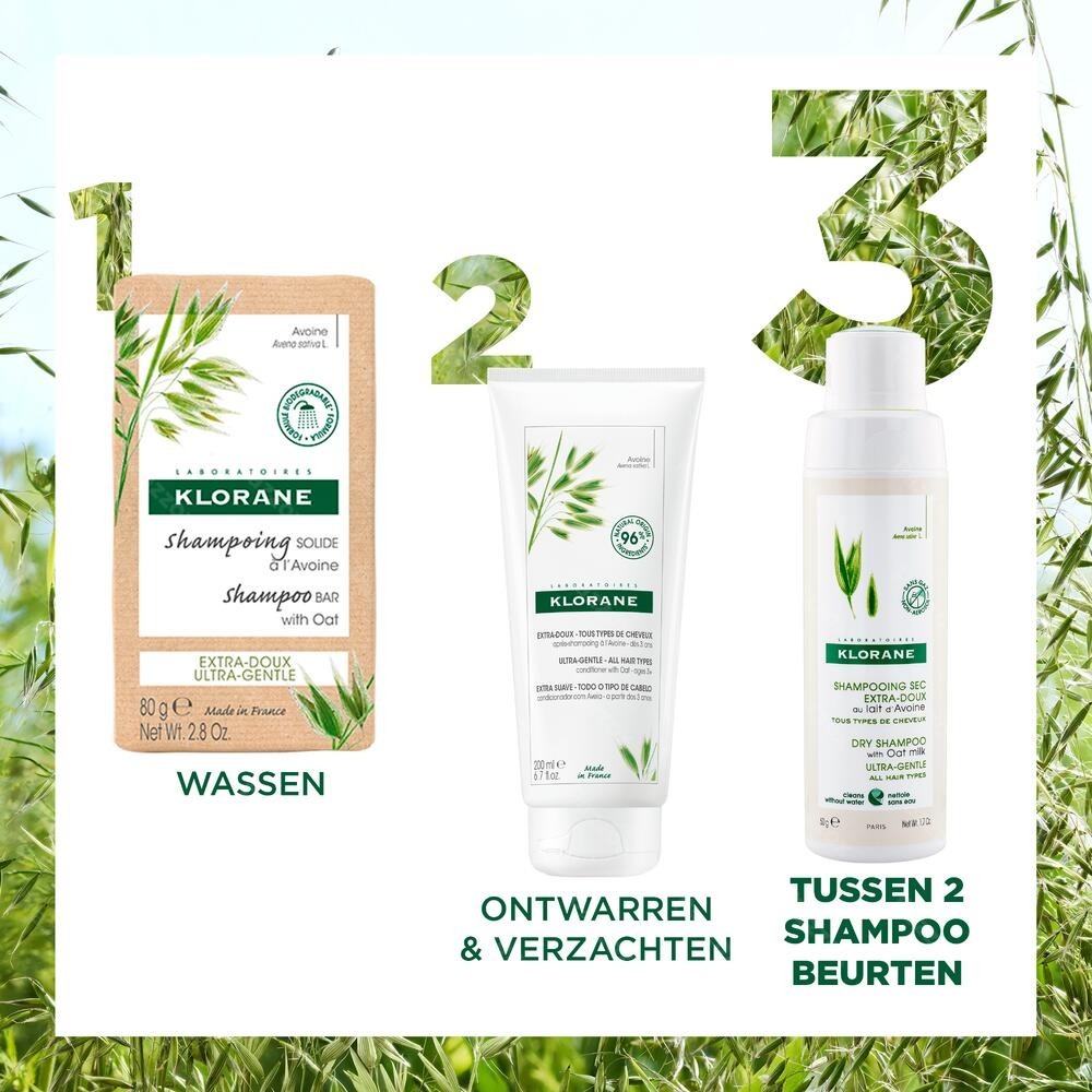 Klorane Extra Zachte Droogshampoo met Havermelk Alle Haartypes 50g