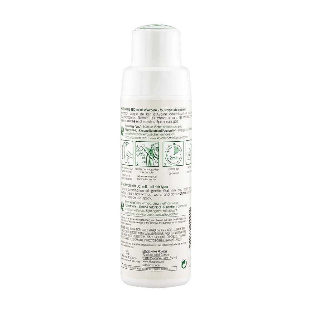 Klorane Extra Zachte Droogshampoo met Havermelk Alle Haartypes 50g