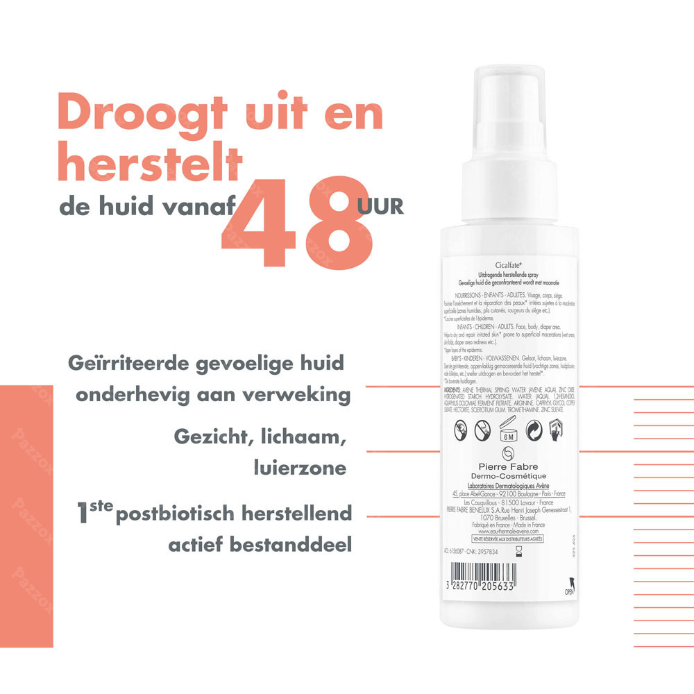 Avène Cicalfate+ Uitdrogende herstellende spray, Geïrriteerde huid 100ml