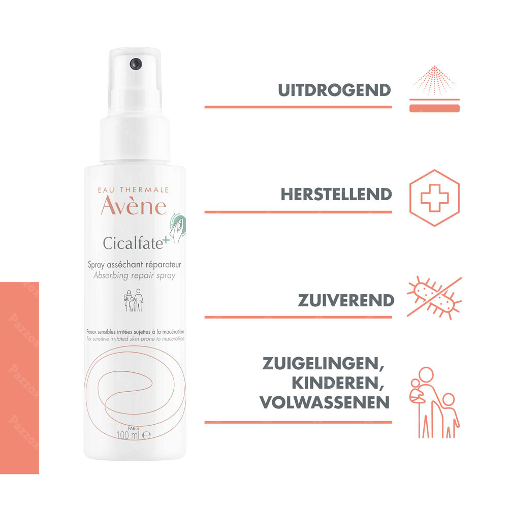 Avène Cicalfate+ Uitdrogende herstellende spray, Geïrriteerde huid 100ml