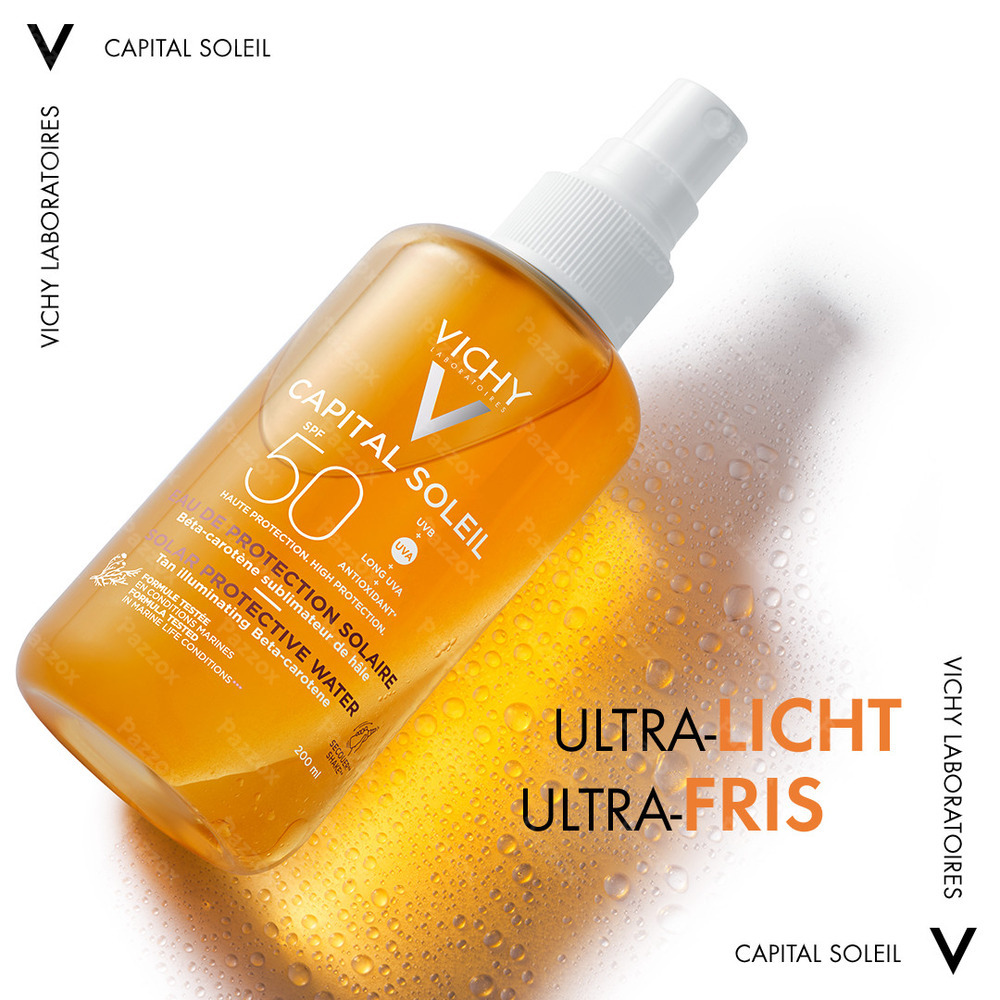 Vichy Capital Soleil Zonbeschermend Water Bruine Teint SPF50+ 200ml 