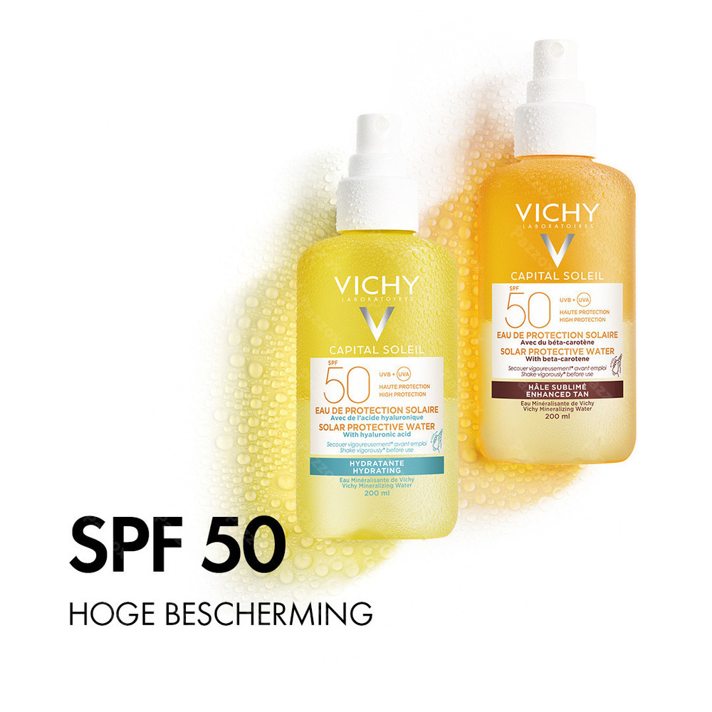 Vichy Capital Soleil Zonbeschermend Water Bruine Teint SPF50+ 200ml 