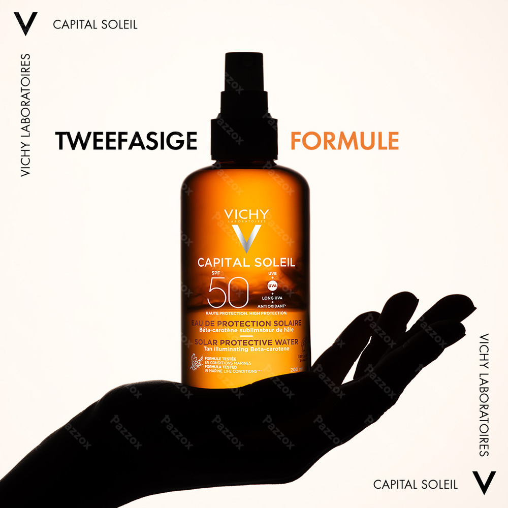 Vichy Capital Soleil Zonbeschermend Water Bruine Teint SPF50+ 200ml 