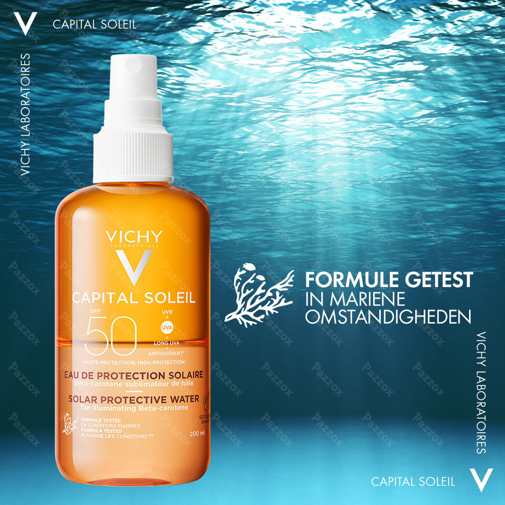 Vichy Capital Soleil Zonbeschermend Water Bruine Teint SPF50+ 200ml 