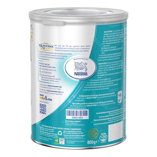 Nan Optipro 3 Baby Groeimelk 1+ Jaar 800g