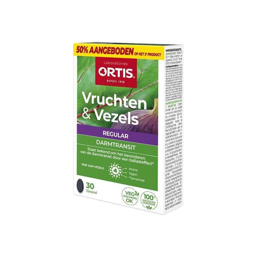 Ortis Vruchten en Vezels 2x30 tabletten 2de -50%