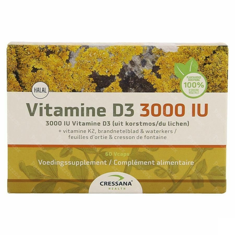 Cressana Vitamine D3 3000 IU + K2 60 Capsules