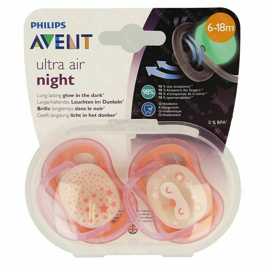 Philips Avent Fopspeen Air Night Girls 2 Stuks +6m 