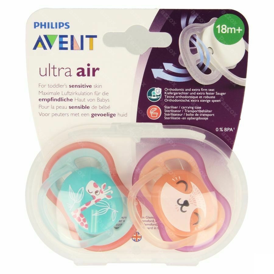 Philips Avent Fopspeen +18m Air Girl Giraf Poes