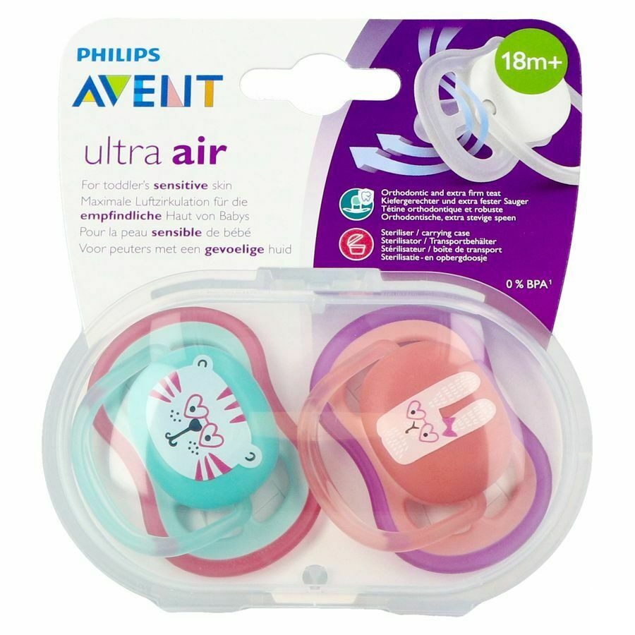 Philips Avent Fopspeen Air Girl Tijger Konijn +18m