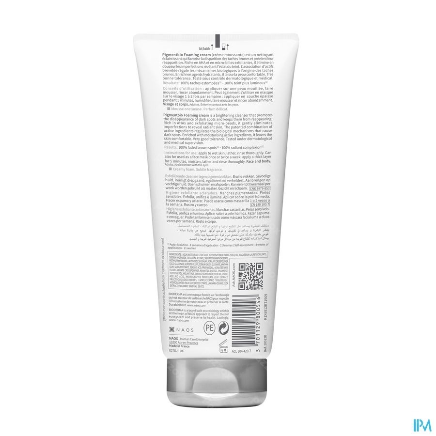 Bioderma Pigmentbio Schuimende Crème Tube 200ml