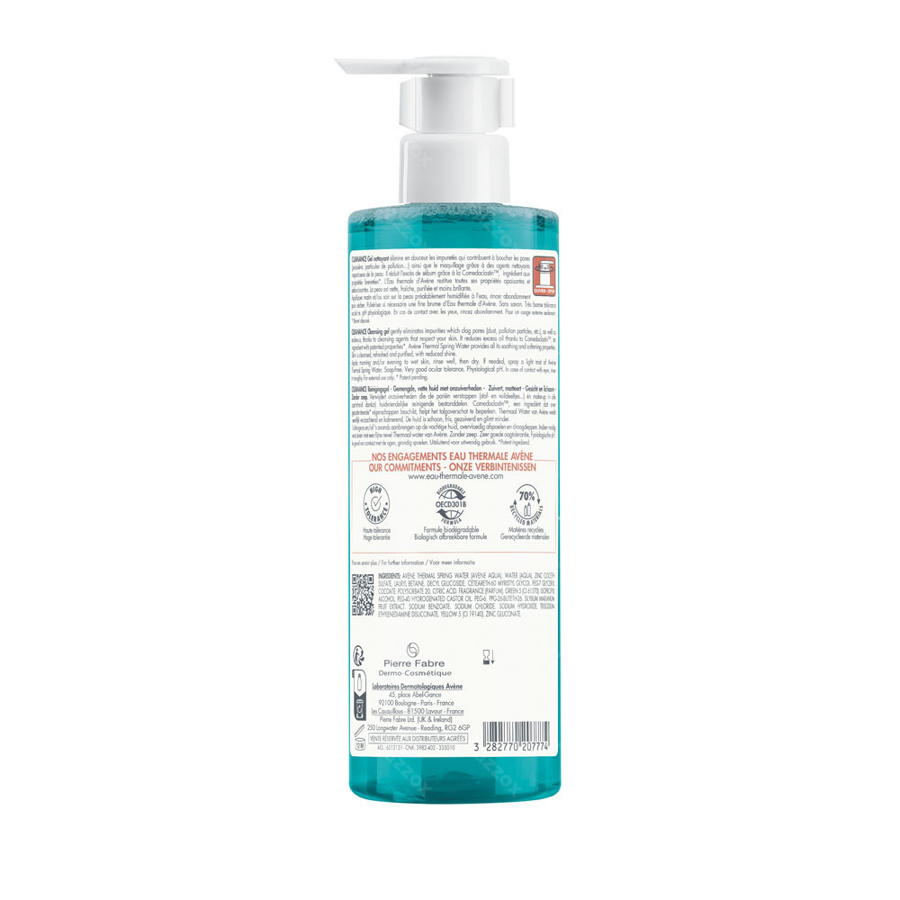 Avène Cleanance Reinigende gel, Zuivert & matteerd, Vette huid  400ml