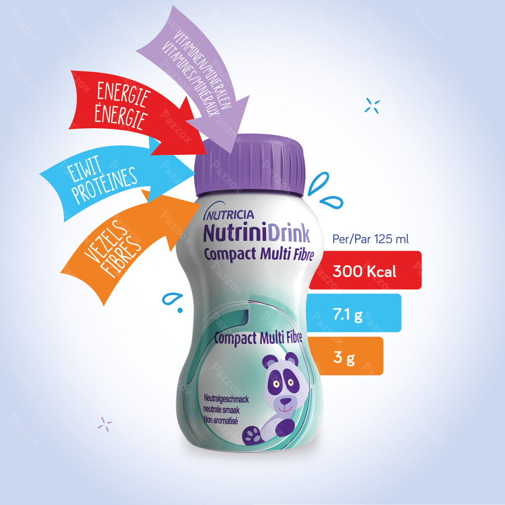 NutriniDrink Compact Multi Fibre Neutrale Smaak 4x125ml
