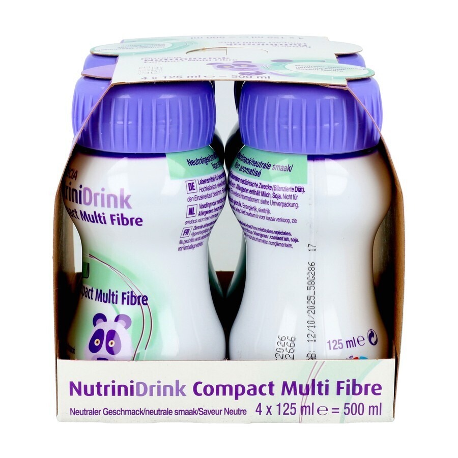 NutriniDrink Compact Multi Fibre Neutrale Smaak 4x125ml