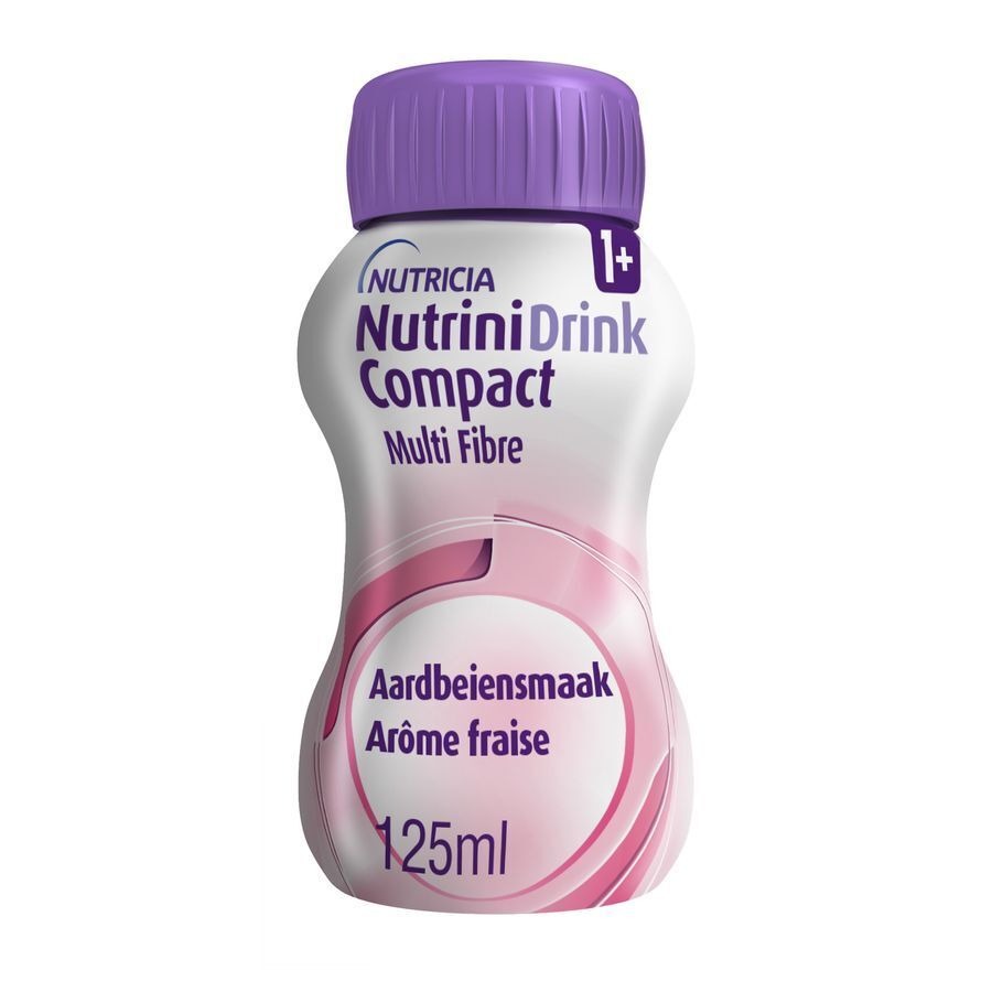 NutriniDrink Compact Multi Fibre Aardbeiensmaak 4x125ml