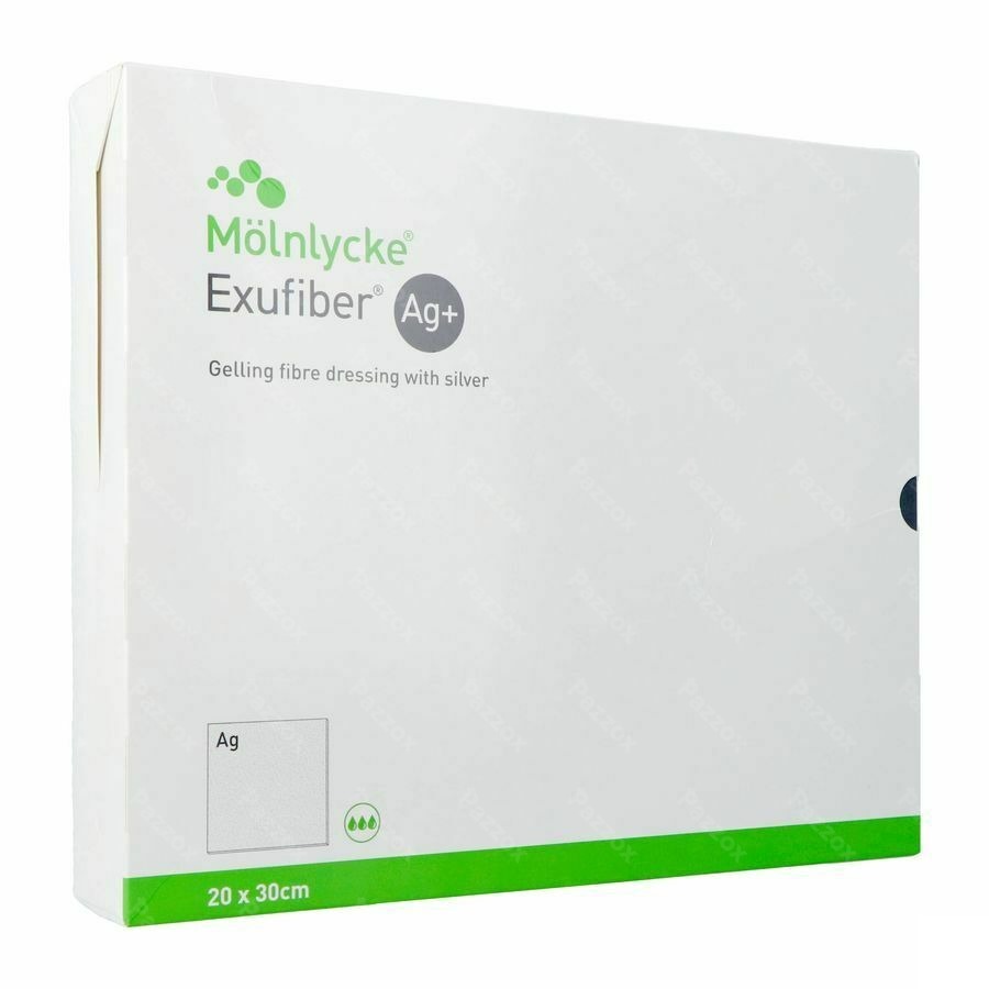 Exufiber Ag Gel.fibre Dressing Ster 20 X 30cm 5