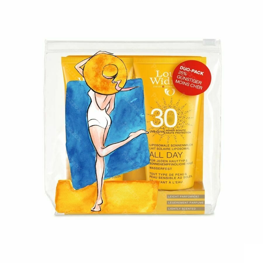 Louis Widmer Sun All Day SPF30 met Parfum 2x100ml