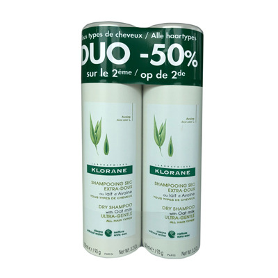 Klorane Extra Zachte Droogshampoo Met Havermelk Promo 2x150ml