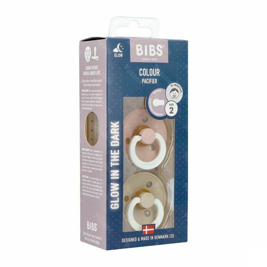 Bibs 2 Fopspeen Duo Glow In Dark Vanilla/blush