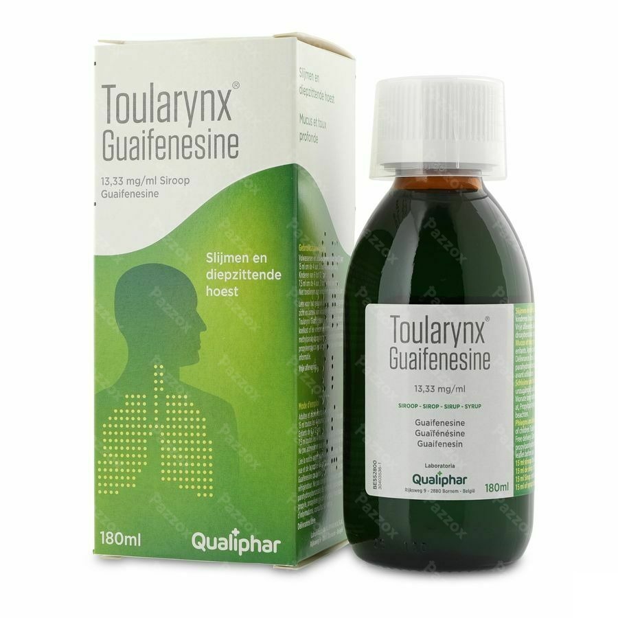 Toularynx Guaifenesine Slijmhoest en Diepzittende Hoest Siroop 180ml